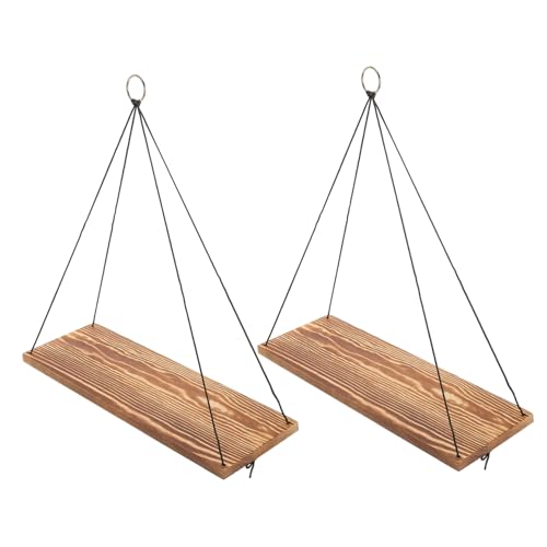 OUNONA 1Set Wall Art Hanging Rack Decorative Swing Shelves for Indoor Storage for Small Potted Plants Succulents Home Decor Versatile Wall Mounted Display