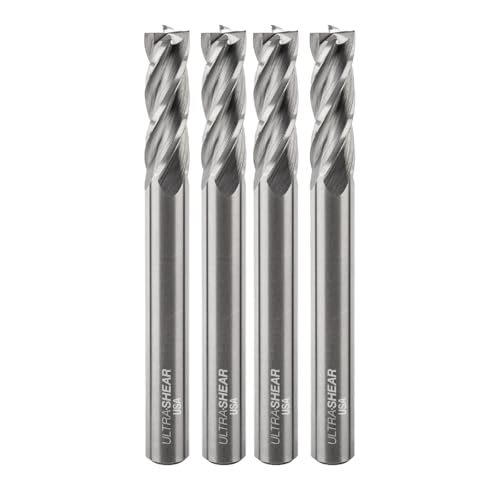 Image of 1 /4 Inch End Mill, 1 /4CD, 1 /4SH, 3 /4CL, 4 Flute, 4 Pack, Solid Carbide, USA Made CNC Steel Cutting Bits - Square End - UF35074U-4X
