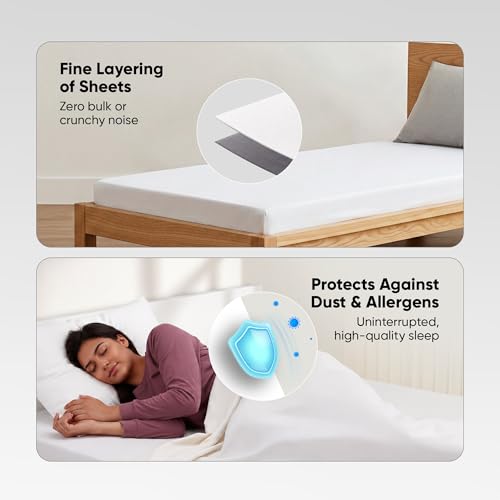 Image of Frido Bamboo Waterproof Mattress Protector for Single Beds(78 x 36 Inch), Soft Bamboo Terry Comfort, Cooling Breathable & Noiseless Mattress Cover, Fit for Mattresses Up to 10 Inches (White)