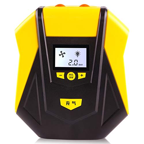 GWJKG Cyfrowe pompki Przenośne pompy wyświetlaczem LCD Kompresor powietrza z automatycznym zatrzymaniem do opon samochodowych i motocyklowych, piłek
