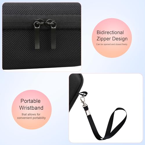 Image of Elonbo Camera Carrying Case for Kodak PIXPRO WPZ2 Waterproof Digital Camera | Camera Carrying Case, Hard Bag, with Mesh Pocket Wrist Strap Double Zipper, for Vlogging, Travel Protective Storage, Black