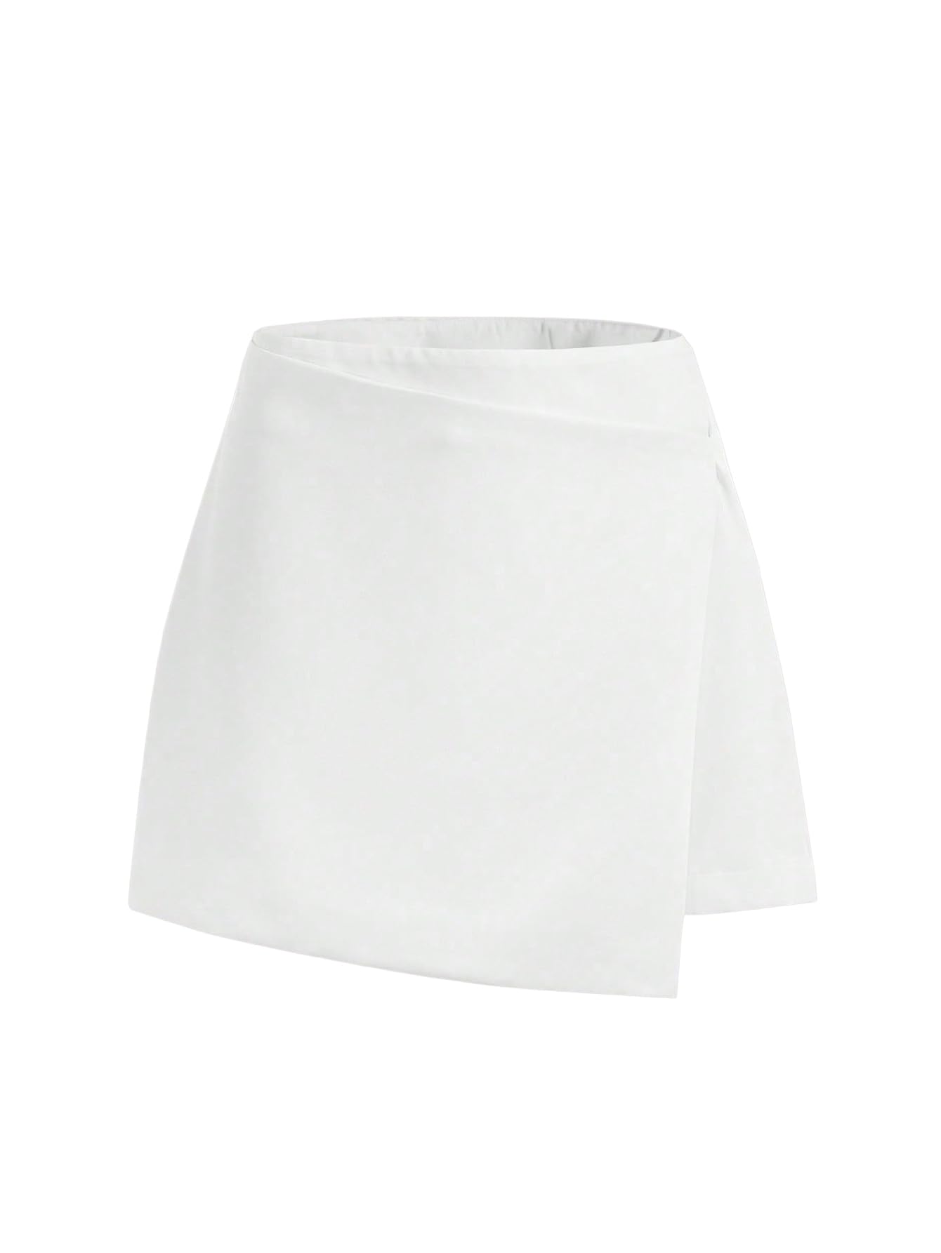 WDIRARA Womens Wrap Short Skirt Work Office Asymmetrical Hem Solid A Line Skirts