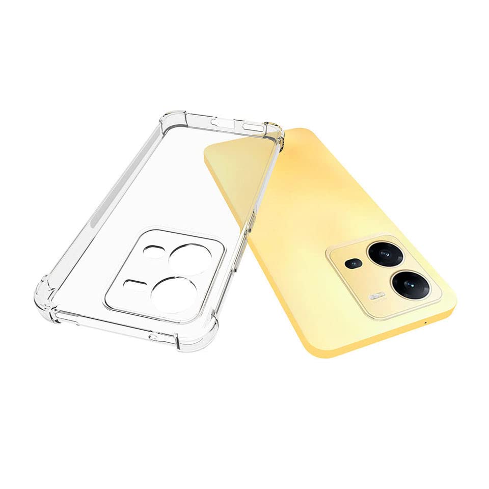 Image of Bumper || Transparent || Edge to Edge Protection Back case Cover for vivo V25 5G - Transparent