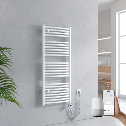 EMKE WiFi Badheizkörper Elektrisch 1200x500 mm - Gebogen...