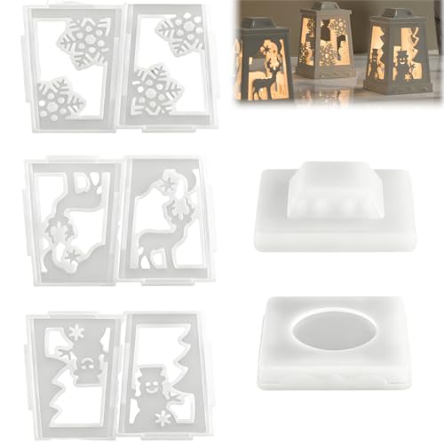 Stampo in silicone per portacandele a forma di lanterna natalizia: realizzato in silicone di alta qualità, questo stampo è flessibile e resistente e mantiene la sua forma anche dopo un uso ripetuto. Sicuro e facile da pulire.