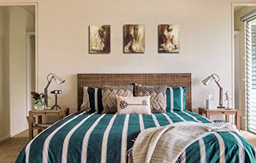 Paimuni Traditional Canvas Wall Art Prints 3 Panel Figurative Lady Oil Paintings Stretched And Framed Ready To Hang Home Décor #TOP3