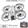 Dron FPV con control remoto con pantalla, cuadricóptero con cámara para principiantes | motor sin escobillas, protector de hélice 360°, flujo óptico, doble lente, giro 360°, 2 baterías, bolsa de transporte (negro-gris) 4