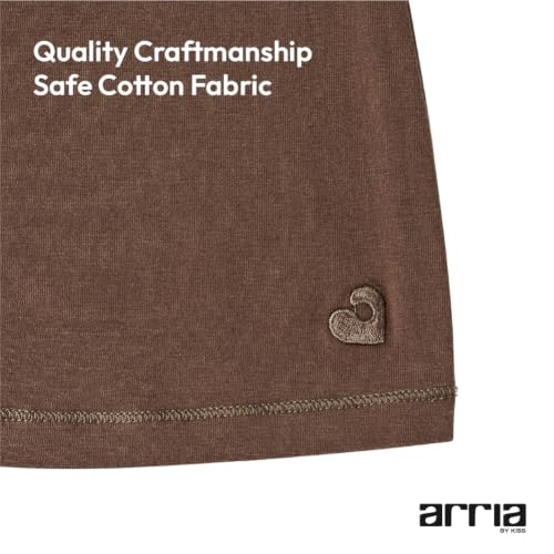ARRIA Women's Slim Fit Scoop Neck T-Shirt, Ultra-Soft Stretch Cotton Short Sleeve Basic Tee Espresso by ARRIA - Used condition - Image 4