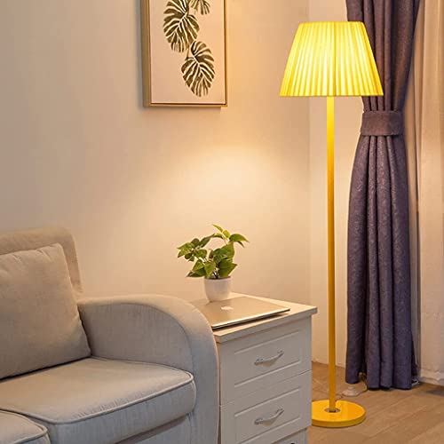 Lámpara de pie para sala de estar con pantalla de tela de diseño simple 5