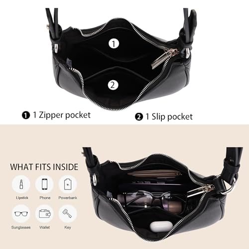 EVVE Shoulder Bag for Women Small Underarm Purse Accented with Silver Hardware3