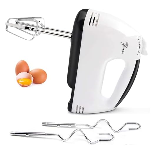 Electric Hand mixer - 7 Adjustable Speed 180W Handheld Mixer Electric Whisk with 5 Stainless Steel Accessories, Turbo Boost/Self-Control Speed + Eject Button Food Beater for Cakes Eggs, Off-white
