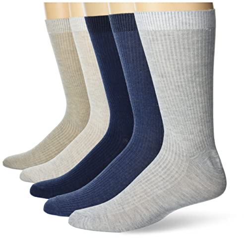 El Mejor Listado de Perry Ellis Portafolio - los más vendidos. 47 Perry Ellis - Calcetines tipo portafolios para hombre, con talón y puntera reforzados, tela elástica de alta calidad, paquete de 5, caqui/gris/azul, One Size