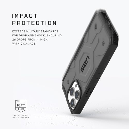 Coque iPhone 15 Pro aimantée UAG Pathfinder argenté protection robuste antichoc - 3