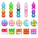 HABNI 15 Stück Mitgebsel Kindergeburtstag Mini-Fidget-Spielzeug Partygeschenke Für Kinder Von 4–8 Popit Keychain Für Kinder Jungen Mädchen Pop-Schlüsselanhänger 3 Verschiedene Modelle