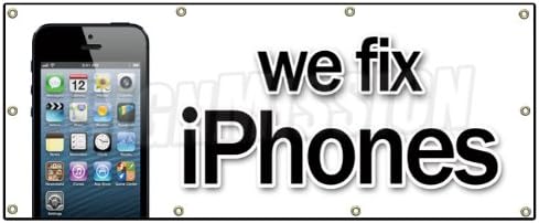 36"x96" WE FIX iPhones Banner Sign Smart Phones cellphones Mobile Repairs