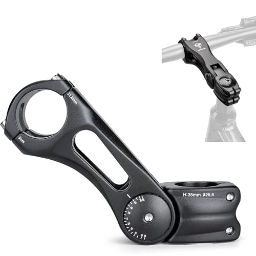 GEWAGE Fahrrad Vorbau Verstellbar,Fahrrad Vorbau Riser für 31,8 (1-1/4 Zoll) Lenker,Legierung Aluminium Fahrrad Vorbau Höhenadapter für die Meisten MTB, Rennräder, BMX,E-Bike (125MM)