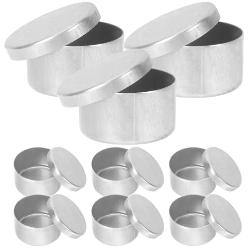 CATIEBYE 9pcs Aluminum Round Soil Sample Tins 50x30mm Small Metal Storage Boxes for Gardening Labs Instrument Weighing Holders