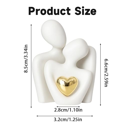 Modern Romantic Couple Statue - Abstract Art Gift for Anniversaries - Image 2