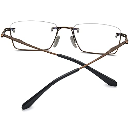 Image of FONEX Pure Titanium Glasses Frame Men Semi Rimless Square Eyeglasses Eyewear DTX416