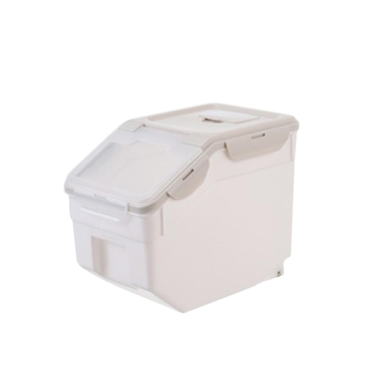 LALAFINA Contenitore per Crocchette per Cani Design Ermetico e Sicuro, Materiale Pp Beige, Forma a Barile, e Grande, Raffinato e Pratico per Conservazione Alimenti Pet