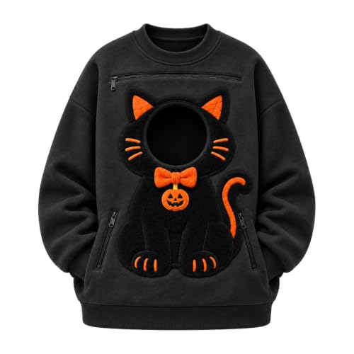 Halloween Sweatshirts for Women Pet Pouch Sweatshirt Cat Carrier Pullover - image 9