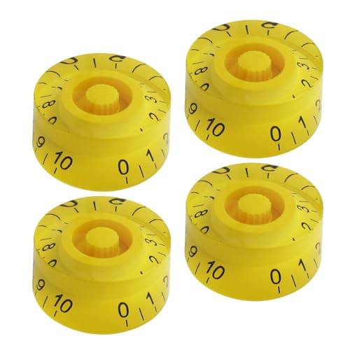 FLEOR イエローギターノブトップハットボリュームトーンスピードコントロールノブエピフォン用レスポールスタイルエレキギターパーツ-4個