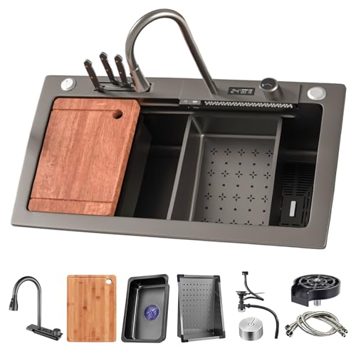 Fregadero de Cocina Negro Premium de 75 cm con Pantalla Digital 2