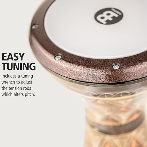 Meinl Percussion Copper Doumbek Egyptian Goblet Drum, Hand Engraved — Made in Turkey — Synthetic Head, 2-Year Warranty (HE-3012)