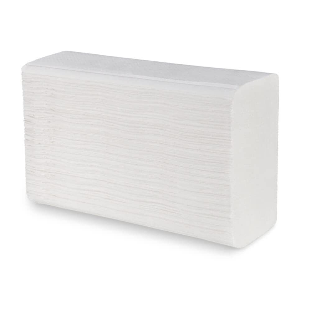 HERRMANN Interfold Papierhandtücher | 21 x 24 cm Hochweiß 2-lagig | 3000 Blatt | Falthandtücher geeignet für Handtuchspender in Toiletten, Büros, Praxen und Studios
