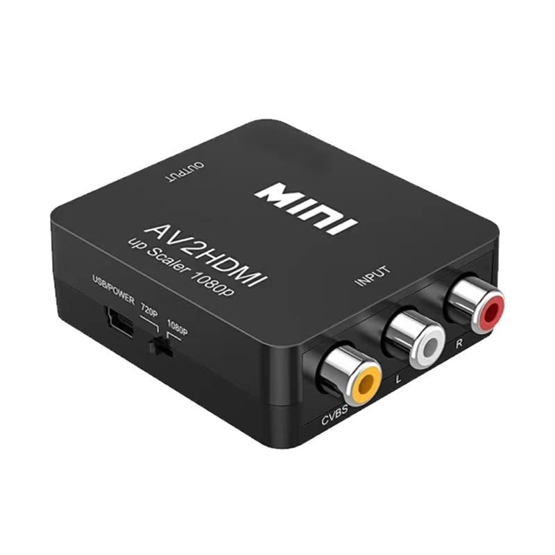 Image of RCA to HDMI Converter, RCA to HDMI Adapter, 1080P Mini RCA Composite CVBS AV to HDMI Video Audio Converter Adapter Support PAL /NTSC for N64 Wii PS2 PS3 Xbox VHS