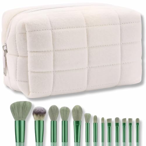 Neceser Mujer Maquillaje Que Incluye Un Pack De 13 Brochas De Mujer Profesionales. Ideal Para Viajes Y Rutina Diaria. Bolsa De Aseo Resistente Y Elegante