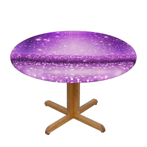 Nappe ronde ajustée élastique 114-127 cm polyester violet - 2