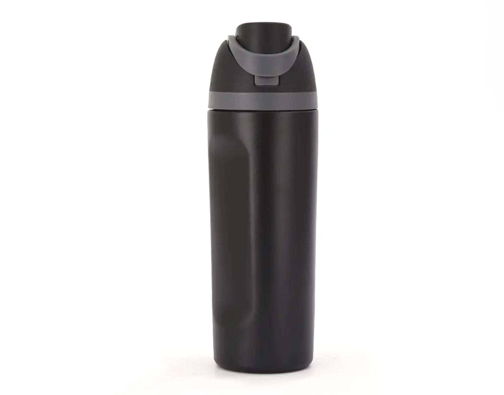 NouvoPrix Stainless Steel Water Bottle with Straw Lid, Black, 24oz | Double walled vacuum…