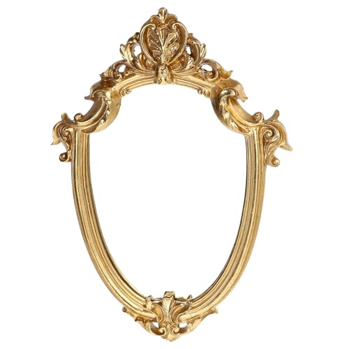 TIDTALEO Espejo Decorativo de Pared Vintage Dorado Diseño Resina y Vidrio para Salón o Sala de Estar Elegante y Estilizado