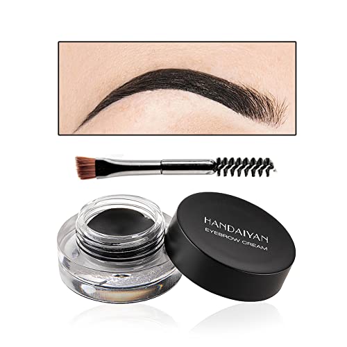 Eyebrow Pomade Cream Eyebrow Gel Brow Pomade Gel Long Lasting Waterproof High Pigmented Eyebrow Cream Gel Create Natural Brow Makeup - 04 Black #TOP1