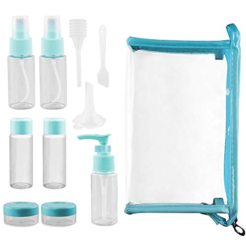 Preisvergleich Produktbild Tragbare Reiseflaschen mit Kosmetiktasche Tragbare Kosmetik Behälter für Shampoo Kosmetik Behälter für Creme Reise Behälter für Kosmetik Reiseflaschen Tragbare Reiseflaschenset für Flugzeug - Blau