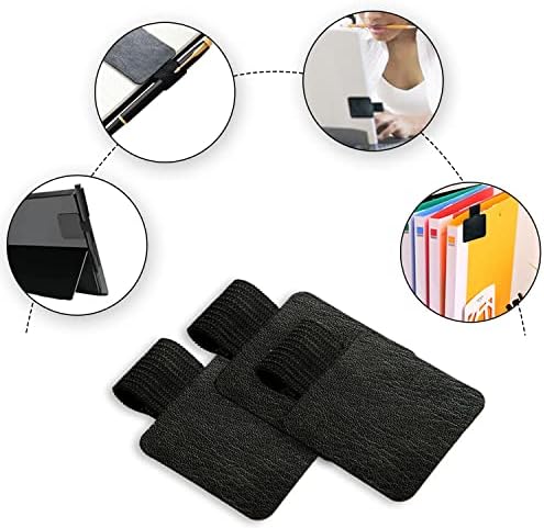 VIKSAUN 10 Pack Pen Loop, Notebook Pen Holder, Self adhesive Pen Holder, Pen Ring, Stiftschlaufe Schwarz, Pen Loops Elastic Pen Holder Rectangular for Notebooks, Diaries, Calendars, Tablets (10 Pack)