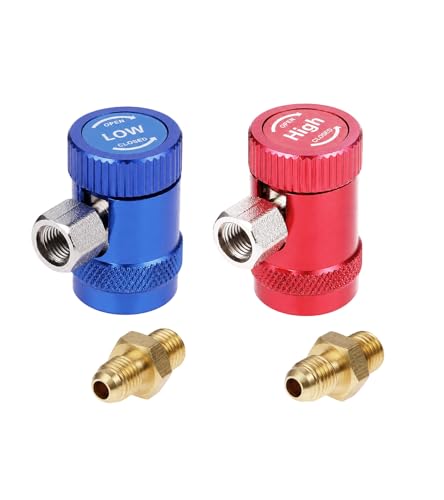Aupoko R1234yf Quick Coupler, Adjustable R1234yf High & Low Side Quick Couplers Adapter with 1/4 Aupoko R1234yf Quick Coupler, Adjustable R1234yf High & Low Side Quick Couplers Adapter with 1/4