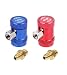 Aupoko R1234yf Quick Couplers, High/Low Side R1234yf Manual Couplers Connector Adapters with 1/4" Male Port, Replacement for A/C Refrigerants Manifold Gauge Set