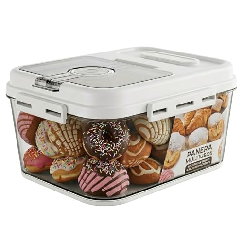 Consejos para Comprar Paneras comprados en linea. 47 Panera, Panera para pan, Galletero Elegante para Mesa Con Registro de Tiempo - Contenedores para Alimentos, Organizadores de Cocina - Pan Casero, Pan de Caja, Pan Dulce, Cereal,...