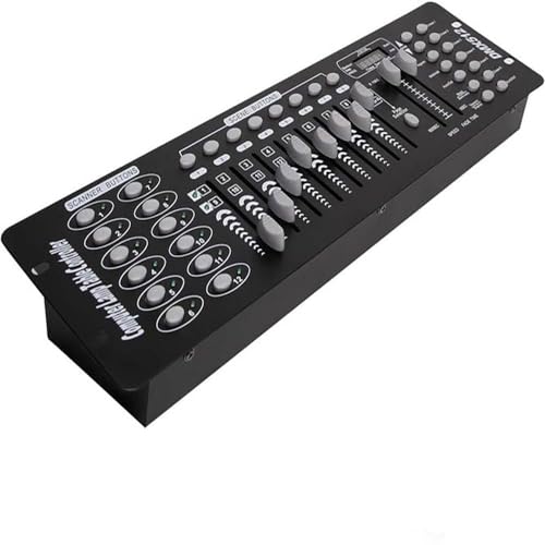 DMX-512 Contrôleur Console 192 Canaux DJ Lumière Contrôleur Console 240 Scènes pour Mini Contrôleur DMX Pupitre de Lumière Fête DJ Disco Moving Head Lumière Scène Lampe Opérateur Équipement (Noir)