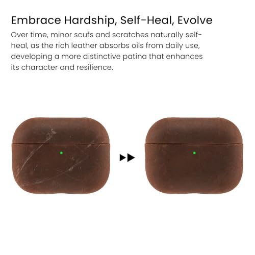 Étui AirPods Pro 3 cuir véritable coque protection intégrale marron