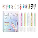Nagellackstift, 12 Farben, professionelles Maniküre-Werkzeug, Nagelzeichnungsstift für Damen, für...
