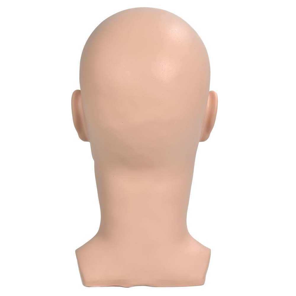 Cabeza de maniquí WanSi masculina calva para crear pelucas y mostrar sombreros o gafas. Con soporte