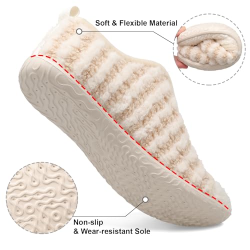 JIASUQI Womens Slippers Fuzzy Slip-on House Shoes Indoor Outdoor Slippers for Women4