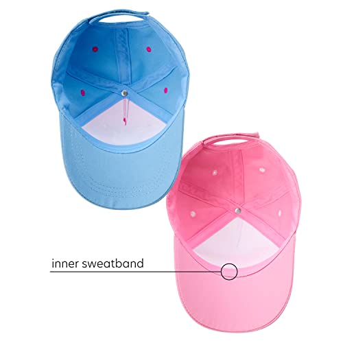 Hasbro Peppa Pig Baseball Cap – Girls Peppa Pig Curved Brim Snap-Back Hat (2 Pack), Size Age 2-4, Peppa Pig Blue/Pink #TOP4