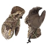 HOT SHOT Men’s Camo Huntsman Pop-Top Mittens – Outdoor Hunting Camouflage (Realtree APX, Medium)