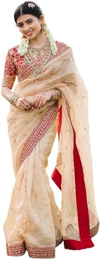 infabzon Saree for Womens Bollywood Zimmy Choo fabric With Embrodery Coding Sequins & Border Lace Work