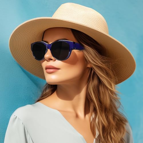 Polarized Sunglasses Fit Over Glasses for Women Men, Trendy Large Cat Eye Over Glasses UV400 Protection2