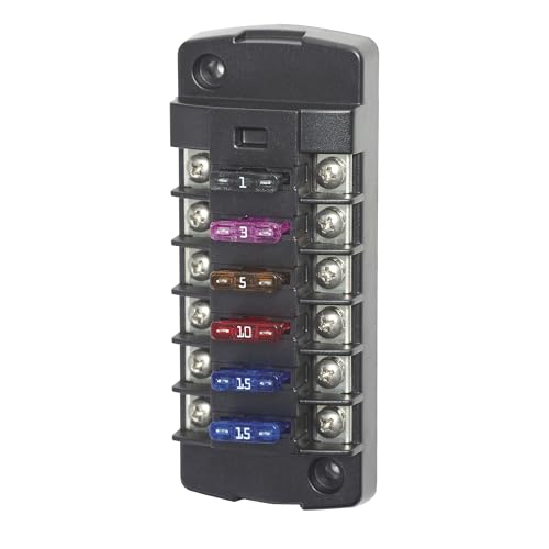 Blue Sea Systems ST Blade Fuse Block, 6 Independent Circuits, 40 Amps, 5037